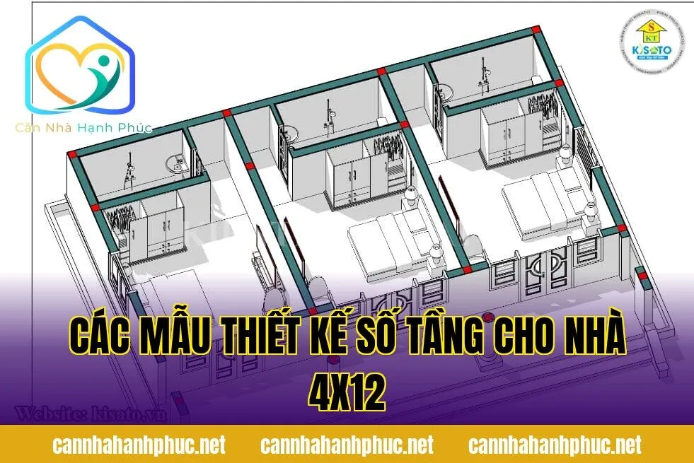 Các mẫu thiết kế số tầng cho nhà 4x12