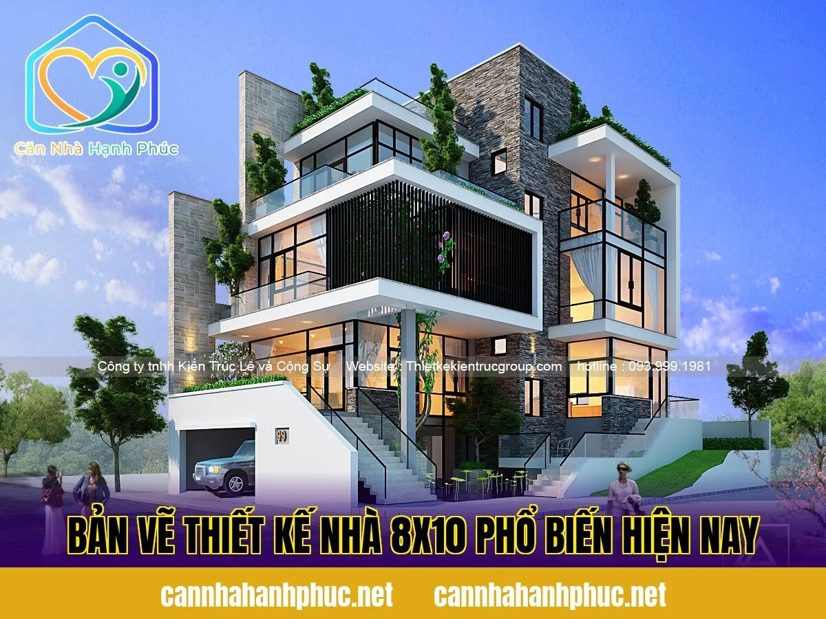 Bản Vẽ Thiết Kế Nhà 8x10 Phổ Biến Hiện Nay