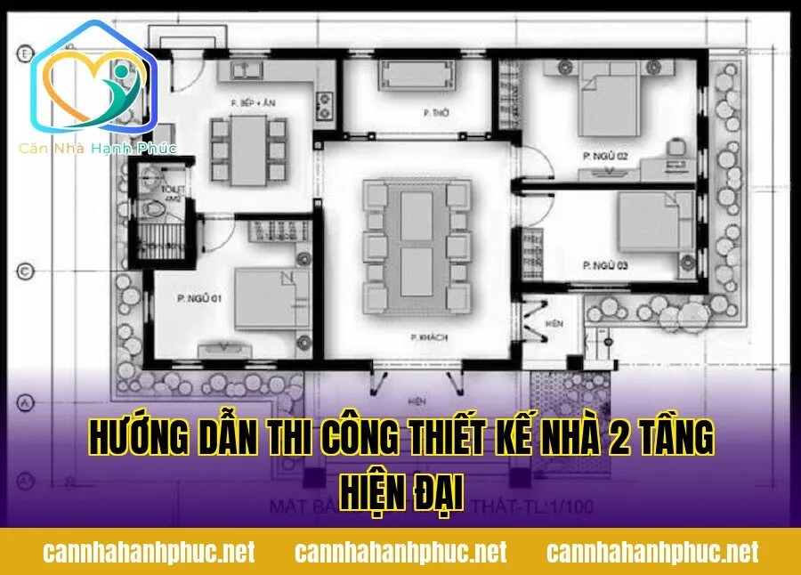 Hướng dẫn thi công thiết kế nhà 2 tầng hiện đại