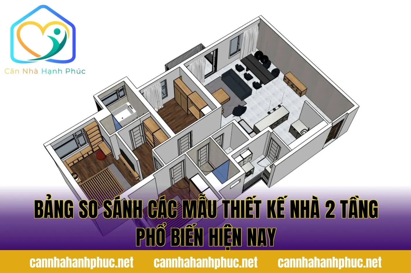 Bảng so sánh các mẫu thiết kế nhà 2 tầng phổ biến hiện nay