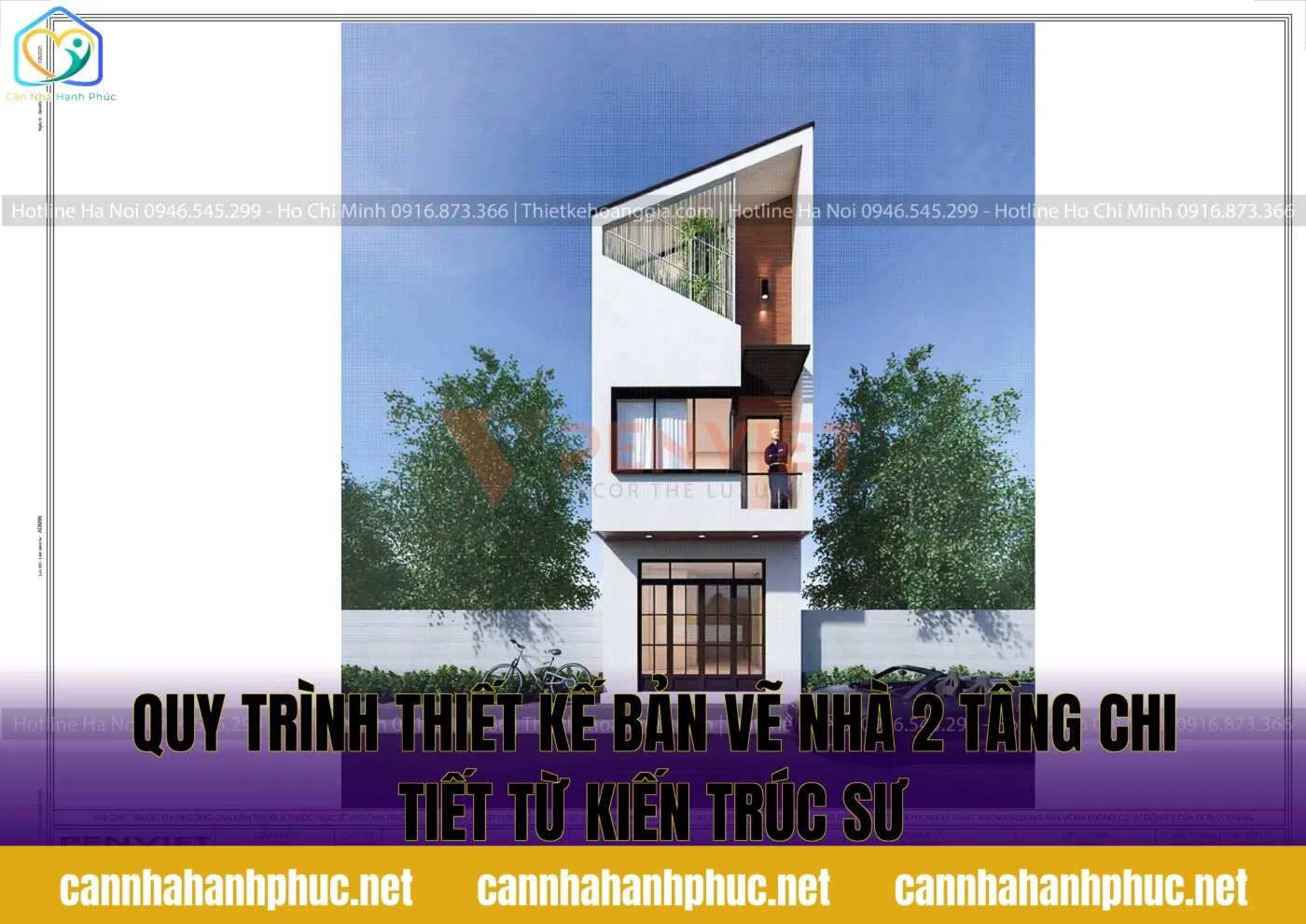 quy trình thiết kế bản vẽ nhà 2 tầng chi tiết từ kiến trúc sư