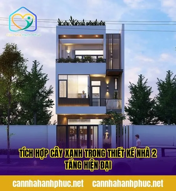 Tích hợp cây xanh trong thiết kế nhà 2 tầng hiện đại