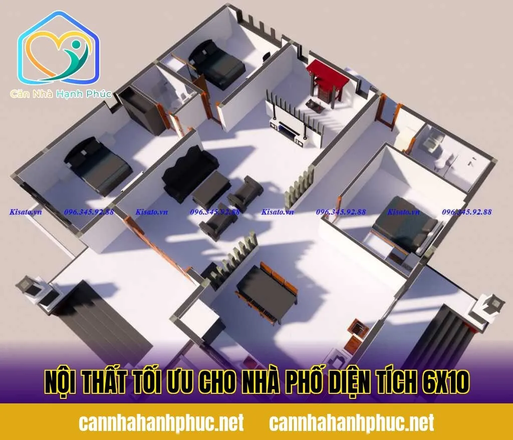 Nội thất tối ưu cho nhà phố diện tích 6x10