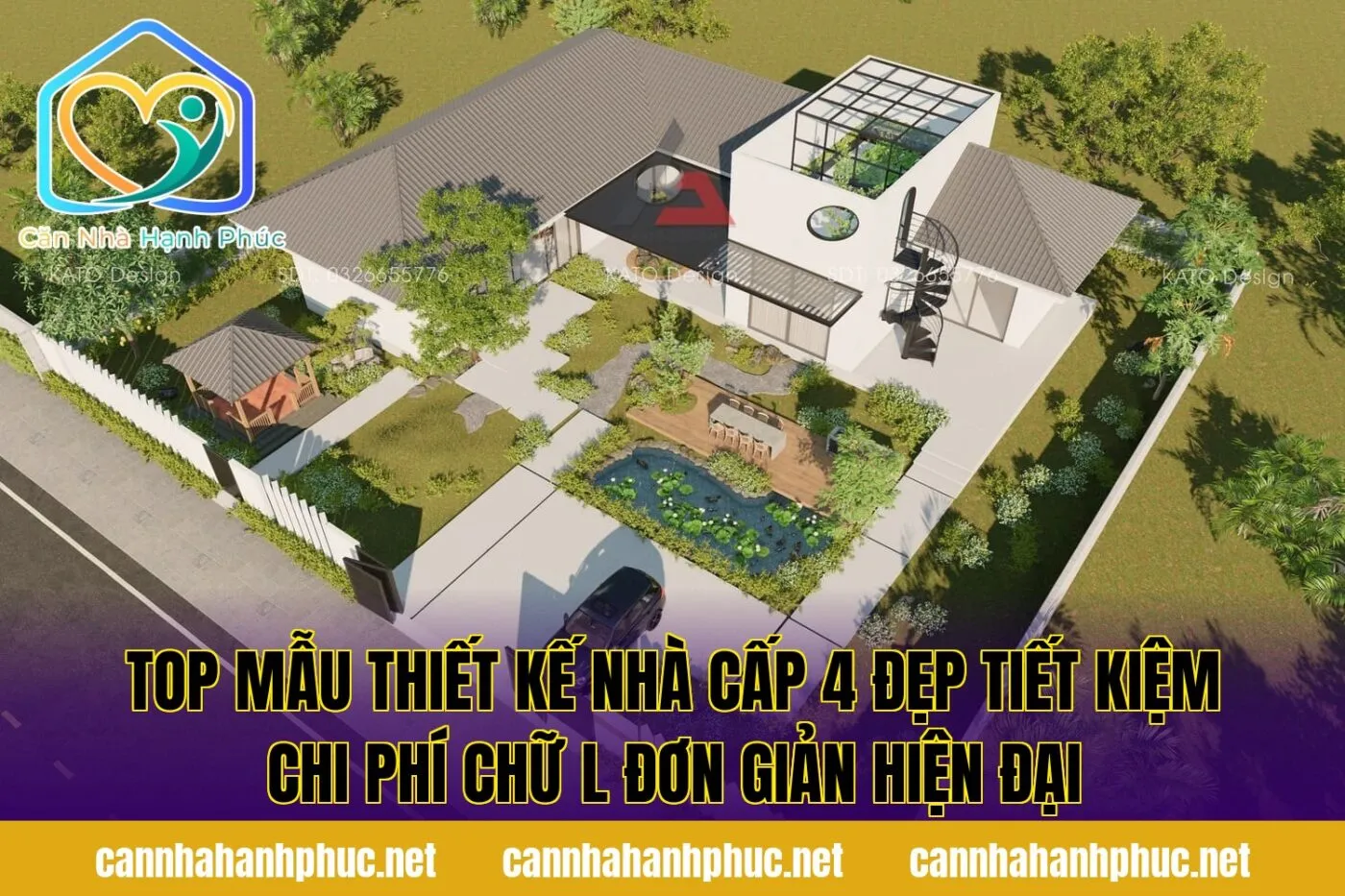 top mẫu thiết kế nhà cấp 4 đẹp tiết kiệm chi phí chữ L đơn giản hiện đại