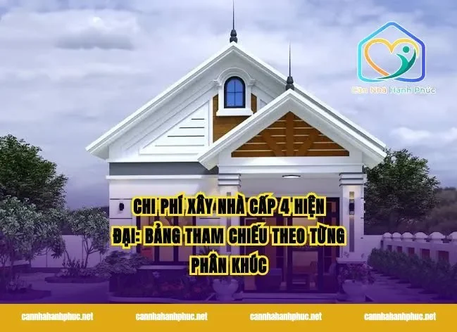 Chi Phí Xây Nhà Cấp 4 Hiện Đại: Bảng Tham Chiếu Theo Từng Phân Khúc